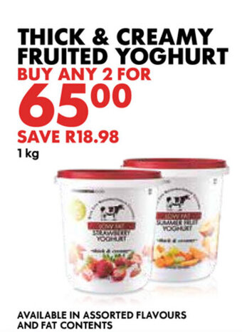 Woolworths Thick & Creamy Fruited Yoghurt 1kg offer