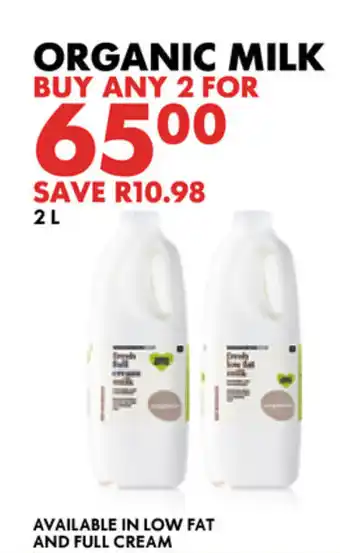 Woolworths Organic Milk 2L offer