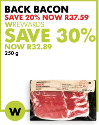 Woolworths Back Bacon 250g offer