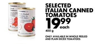 Woolworths Selected Italian Canned Tomatoes 400g offer