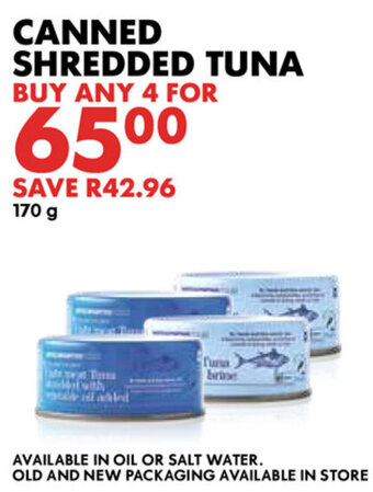Woolworths Canned Shredded Tuna 170g offer