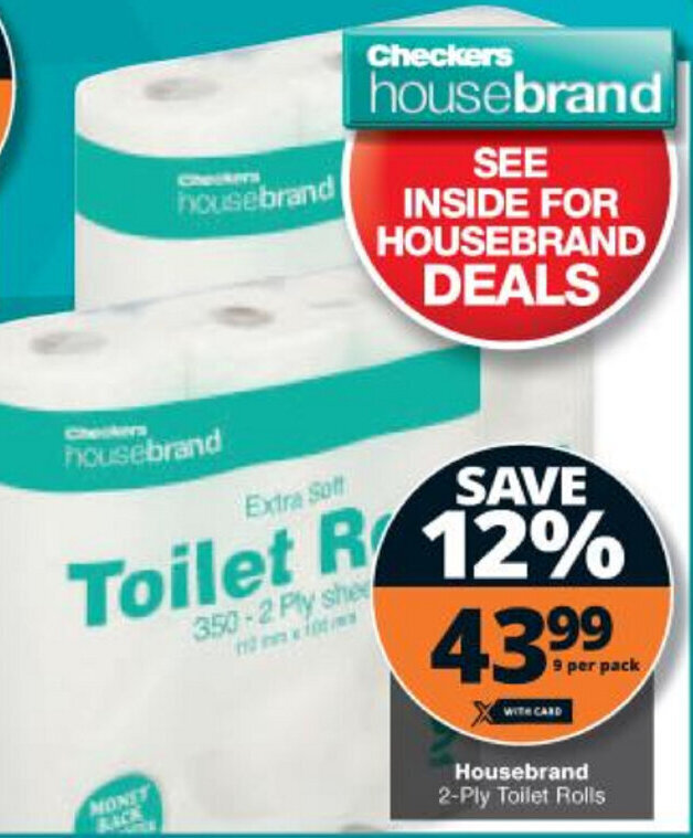 Housebrand 2Ply Toilet Rolls offer at Checkers