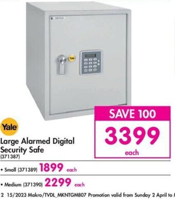 Makro Yale Large Alarmed Digital Security Safe offer