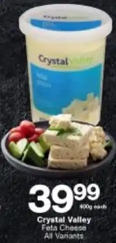 Checkers Crsytal Valley Feta Cheese 400g offer