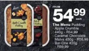 Checkers The Menu Pudding Apple Crumble offer
