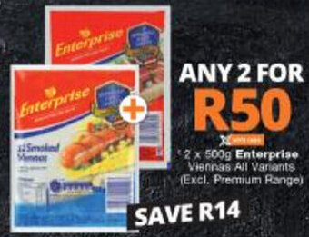 Checkers Enterprise Viennas 2x500g offer