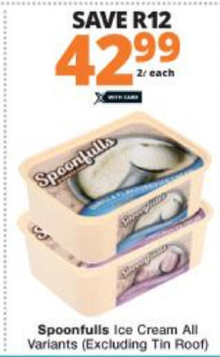 Checkers Spoonfulls Ice Cream 2L offer