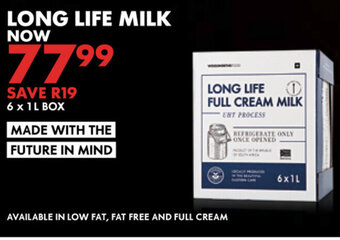 Woolworths Long Life Milk 6x1L Box offer