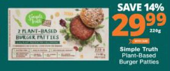 Checkers Simple Truth Plant-Based Burger Patties 220g offer
