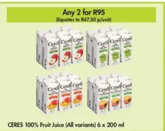 Makro Ceres 100% Fruit Juice (all variants) 6x200ml offer