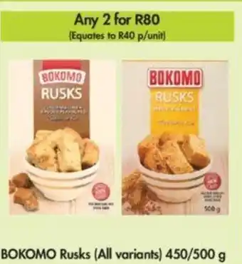 Makro Bokomo Rusks (all variants) 450/500g offer