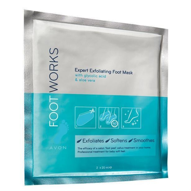 Foot works exfoliating foot mask 2 x 20ml offer at AVON