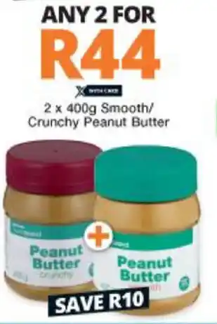 Checkers Smooth/Crunchy Peanut Butter 2x400g offer