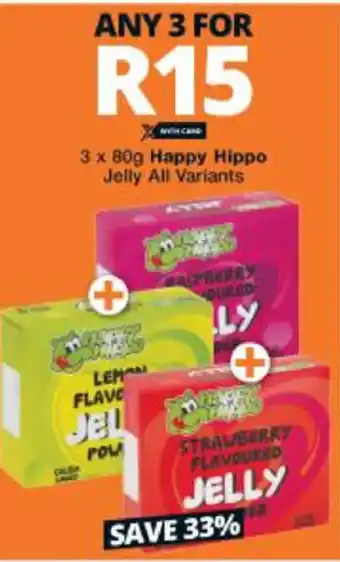 Checkers Happy Hippo Jelly 3x80g offer