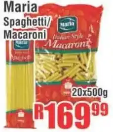Devland Cash And Carry Maria Apaghetti/Macaroni 20x500g offer