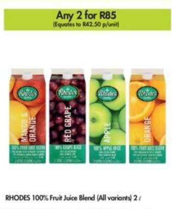Makro Rhodes 100% Fruit Juice Blend (All variants) 2l offer