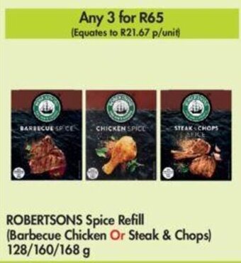 Makro Robertsons Spice Refill (Barbecue Chicken or Steak & Chops) 128/160/168g offer