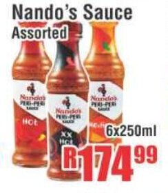 Devland Cash And Carry Nando's Sauce Assorted 6x250ml offer