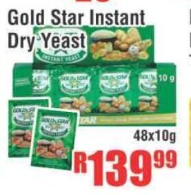 Gold Star Instant Dry Yeast 48x10g