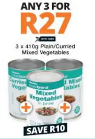 Checkers Plain/Curried Mixed Vegetables 3x410g offer