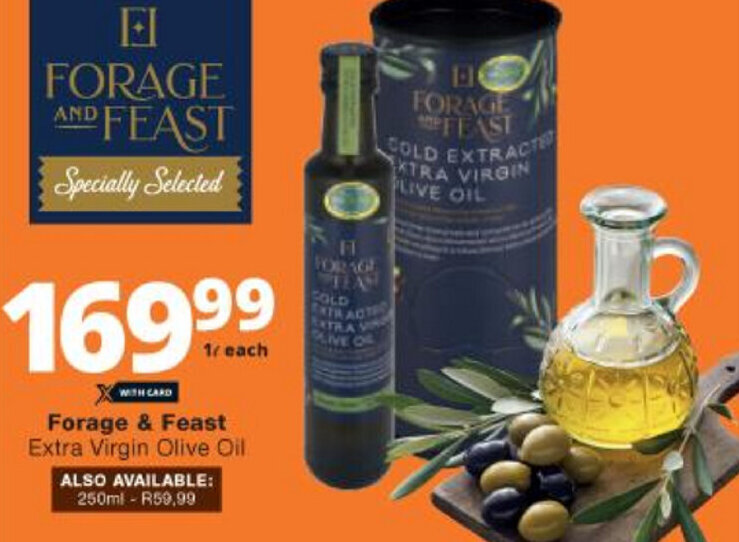 Forage & Feast Extra Virgin Olive Oil 1L offer at Checkers