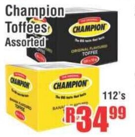 Devland Cash And Carry Champion Toffees Assorted 112's offer