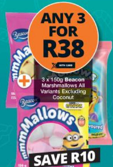 Beacon Marshmallows 3x150g Offer At Checkers