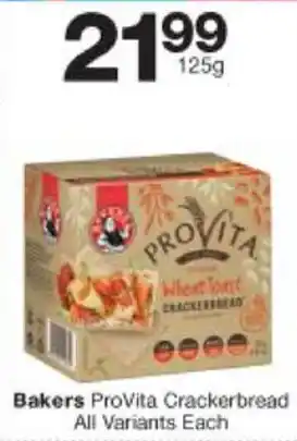 Checkers Bakers ProVita Crackerbread 125g offer