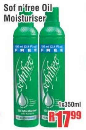 Devland Cash And Carry Sof n'free Oil Moisturiser 1x350ml offer