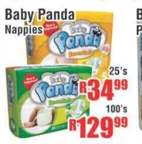 Baby Panda Nappies 100's
