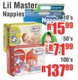 Devland Cash And Carry Lil Master Nappies 10's offer