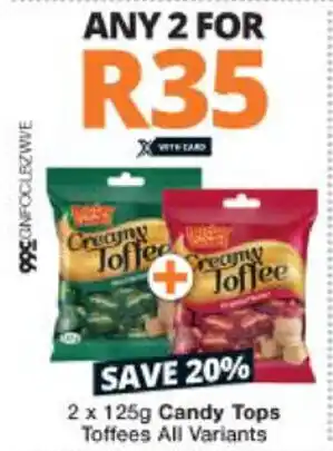 Candy Tops Toffees 2x125g