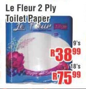 Devland Cash And Carry Le Fleur 2 Ply Toilet Paper 9's offer