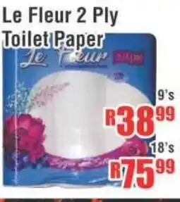 Devland Cash And Carry Le Fleur 2 Ply Toilet Paper 18's offer