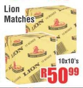 Devland Cash And Carry Lion Matches 10x10's offer