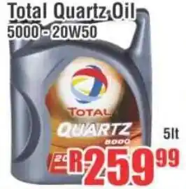Devland Cash And Carry Total Quarts Oil 5000-20W50 5lt offer