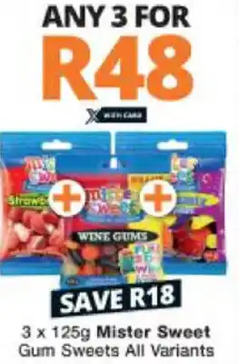 Checkers Mister Sweet Gum Sweets 3x125g offer
