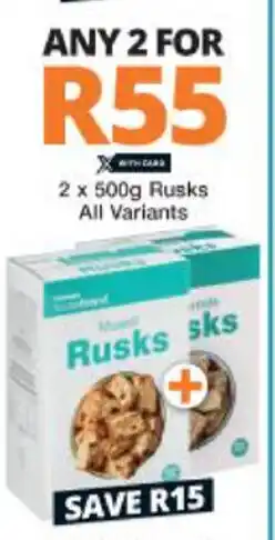Checkers Rusks 2x500g offer