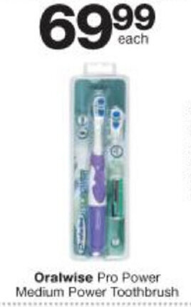 Checkers Oralwise Pro Power Medium Power Toothbrush offer