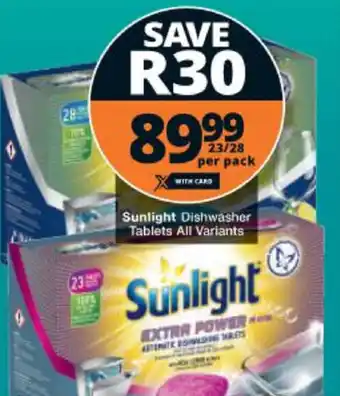 Checkers Sunlight Dishwasher Tablets offer