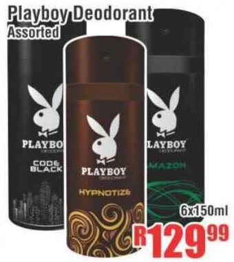 Devland Cash And Carry Playboy Deodorant 6x150ml offer