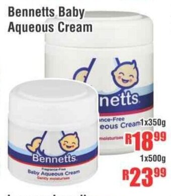 Devland Cash And Carry Bennetts Baby Aqueous Cream 1x350g offer