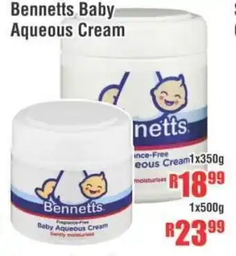 Devland Cash And Carry Bennetts Baby Aqueous Cream 1x500g offer