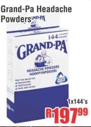 Grand-Pa Headache Powders 1x144's