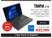 First Shop Lenovo thinkpad e15 i7 laptop offer