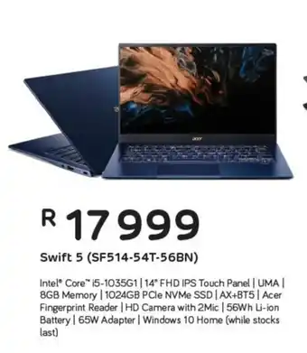 Computer Mania Acer - Swift 5 (SF514-54T-56BN) offer