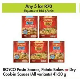 Makro Royco Pasta Sauces, Potato Bakes or Dry Cook-in Sauces (all variants) 41-50g offer