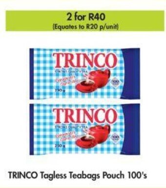 Trinco Tagless Teabags Pouch 100's