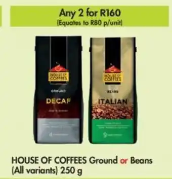 Makro House of Coffees Ground or Beans (all variants) 250g offer
