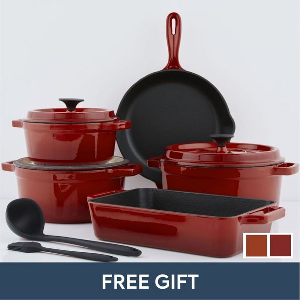 Malabar 10pc luxury cast iron cookware set offer at HomeChoice
